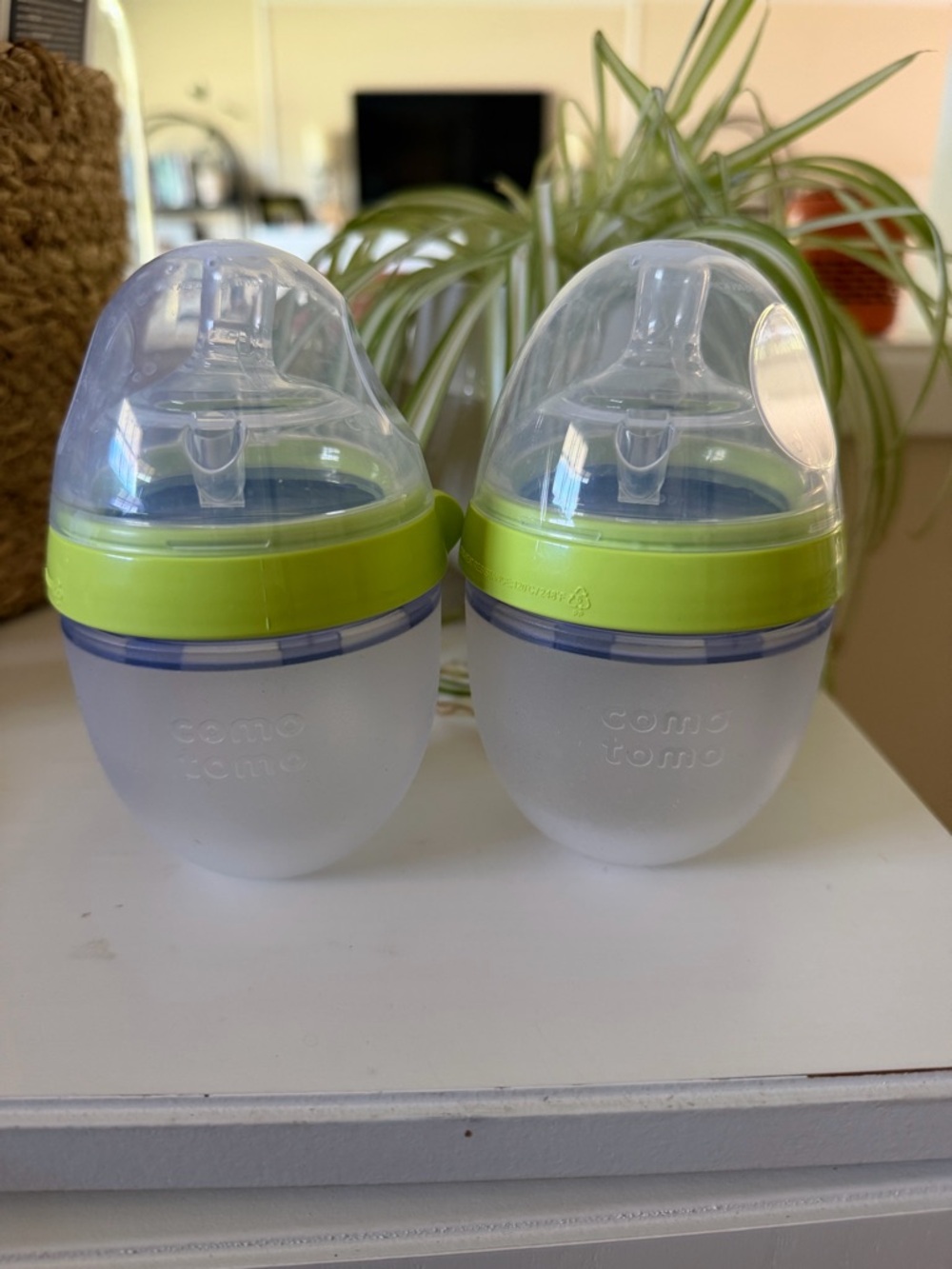 Comotomo Baby Bottles - Lime Green Ring (Set of 2)